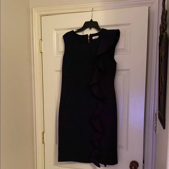 Calvin Klein | Dresses | Calvin Klein Black Asymmetrical Sheath Dress |  Poshmark